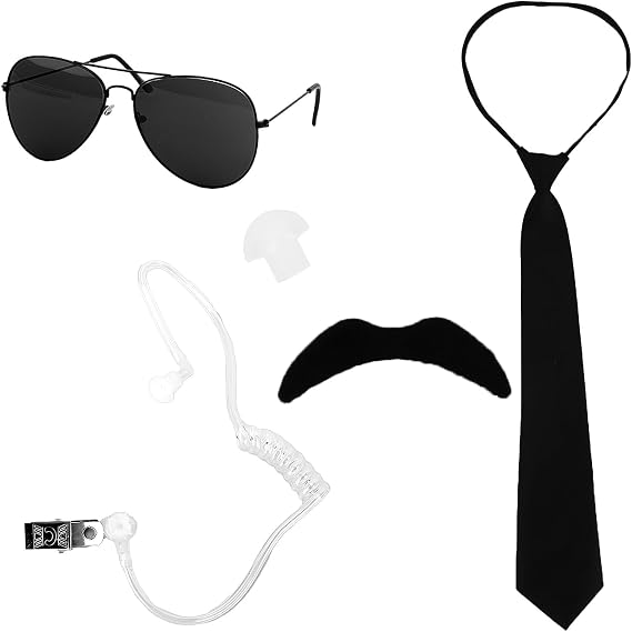 Ondder Agent Costume Accessories Set Spy Costume Accessories for Halloween and Theme Party Dress Up
