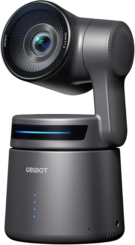 OBSBOT Tail Air NDI Streaming Camera 4K, AI Tracking PTZ kamera, akıllı uygulamalı, jest kontrolü, HDMI/USB-C/kablosuz web kamerası, YouTube, kilise, ibadet, yaratıcı, vs. için video kamera Live