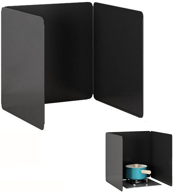 Backsplash for Stove, Camp Stove Windshield, Splatter Screen, Folding Stove Splatter Guard, Non-Stick Splatter Guard, Grease Splatter Guard, Oil Barrier, for Stove, Gas Range, Frying Pan