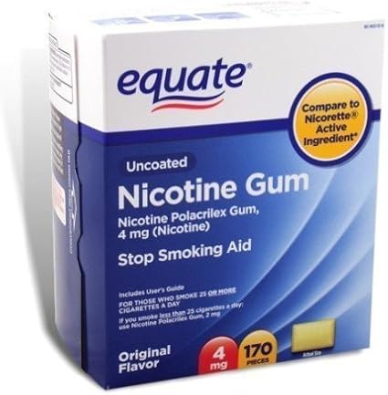 Equate Stop Smoking Aid Original Flavor Gum 4mg