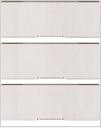 Business Voucher Check Stock - Computer Laser Checks - 3 Checks Per Page, 250 Sheets/750 Checks, Brown Diamond