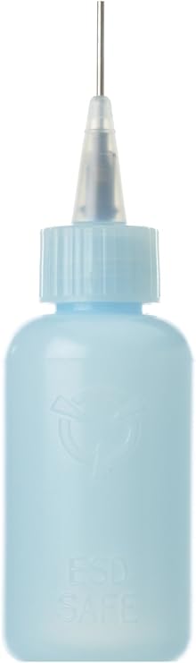 I.C. ESD Safe Flux Dispensers, Static Dissipating with Stainless Steel Needle Tip, Leak-Proof, Corrosion-Resistant, Recyclable, 16G Needle, Translucent for Easy Monitoring (FD-3-ESD)