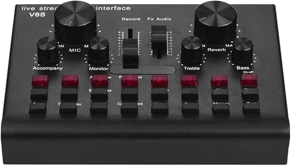 Multifunctional Audio Mixer Live Streaming Sound Card Voice Device DJ Karaokes Equipment with Adjustable Volume BT Connection