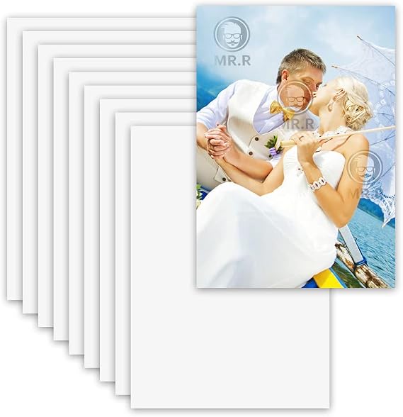 MR.R 10 Pieces 8x12 inch Sublimation Blanks Aluminum Metal Board Glossy Pure White Photo Blanks Aluminum Sheet Sign Blanks Aluminum Plate for Sublimation Heat Transfer Printing,0.22 mm Thickness