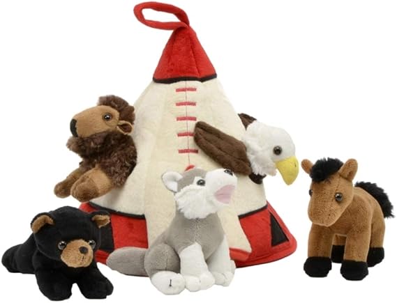 Indian Teepee Plush Play Set 12" H