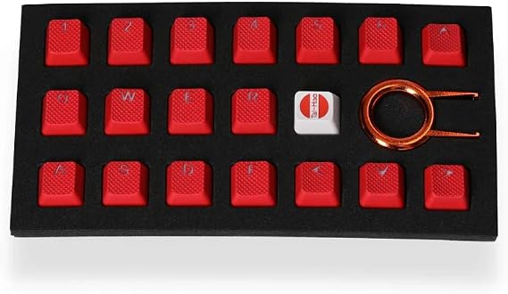 Taihao Rubber Keycap Set - Red - 18 pcs