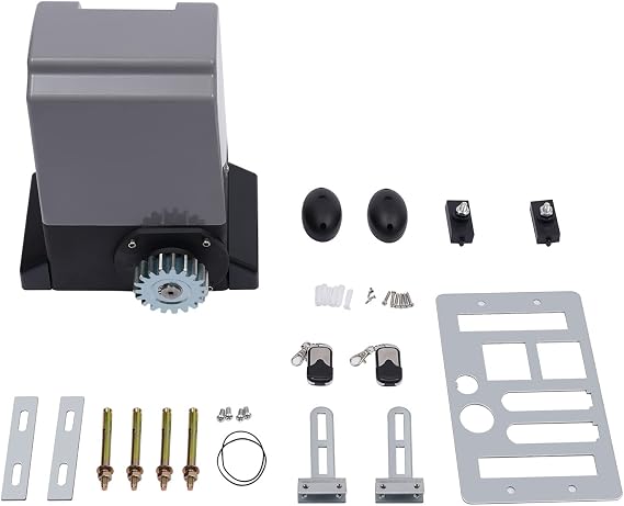Automatic Sliding Gate Opener with 2 Remote Controls & 2 Keys, Electric Rolling Driveway Slide Gate Motor, Up to 600 kg