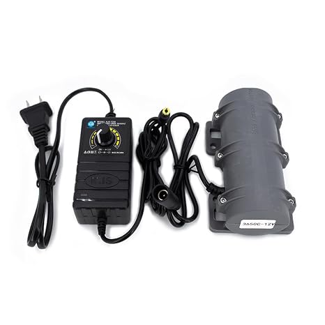 12V DC Motor 3800rpm Strong Vibration Industry Mini Vibration Motor with Sturdy Plastic Shell Rotary Speed Vibrating Motor for Massage Bed Chair Medical Instruments (12V Motor+Power)