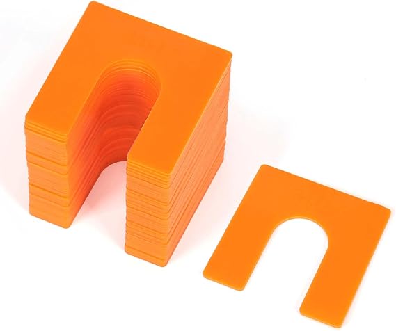 36 Pcs Plastic Auto Lift Leveling Shims for 2 Post 4 Post Car Lift Precise Leveling Installation, 4/5" Opening Shim Fit for 3/4" Anchor Bolt (3/64" Thickness, Orange)