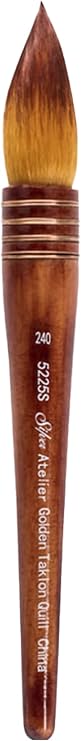 Silver Brush Limited Silver Atelier Golden Taklon Quill Brush, Size 240