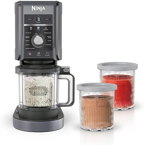 Ninja CREAMi Deluxe 10 In 1 Ice Cream And Frozen Machine, 10 Programs, Ice Cream, Light Ice Cream, Gelato, Frozen Beverage, Sorbet, Frozen Yogurt, Milkshake, Slushi, Frappe, Mix-In