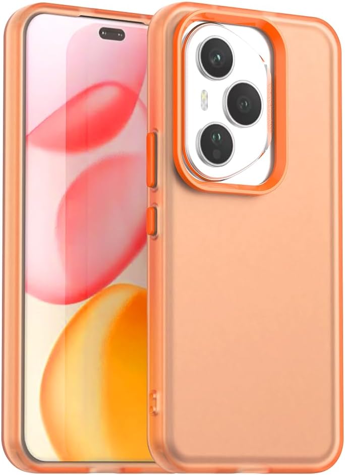 Compatible Models for Honor 400 Pro TPU Soft Case Full Protection Translucent Camera Case Orange