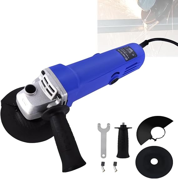 2000W Corded Electric Angle Grinder 115mm Disc 4 Inch Grinding Tool 12000 RPM with Auxiliary Handle, Wrench and Wheel Disc for Metal,Tile, Cutting, Grinding, Polishing