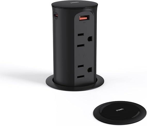 Jgstkcity Pop up Countertop Outlet,2.5in Hole Desk Grommet,65W USB