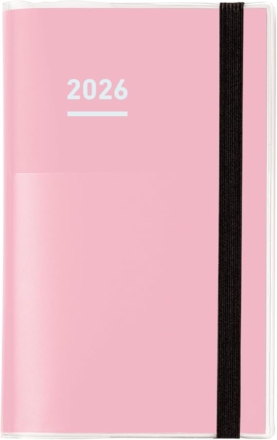 Kokuyo Jibun Notebook Mini First Kit Notebook, 2026, Monthly, Weekly B6 Slim, Pink, Ni - JFM1P-26, Starts on November 2025