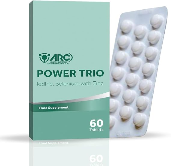 Iodine & Selenium with Zinc Power Trio Minerals Supplement Tablets | Reduction of Tiredness & Fatigue | Supplements for Men &