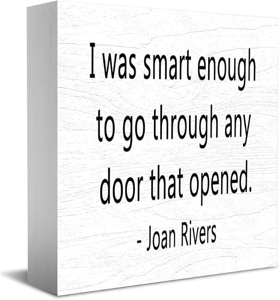 Inspirational Wood Box Sign I Was Smart Enough To Go Through Any Door That Opened Wood Box Sign Decor Desk Sign Rustic Home Shelf Wall Decorion Grad Gift 5x5 Inch