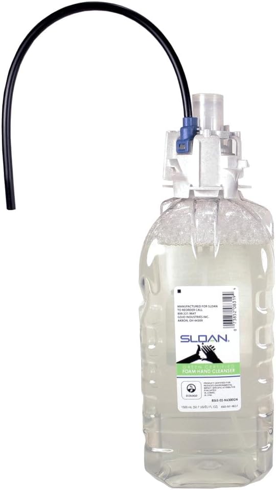 Sloan ESD-325 Clear Foam Soap Refill with Straw, 1500 mL, Unscented