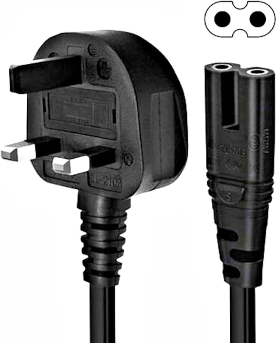 Pro Elec PEL00421 UK Plug to IEC C7 Figure 8 Power Lead, 1 m, Black