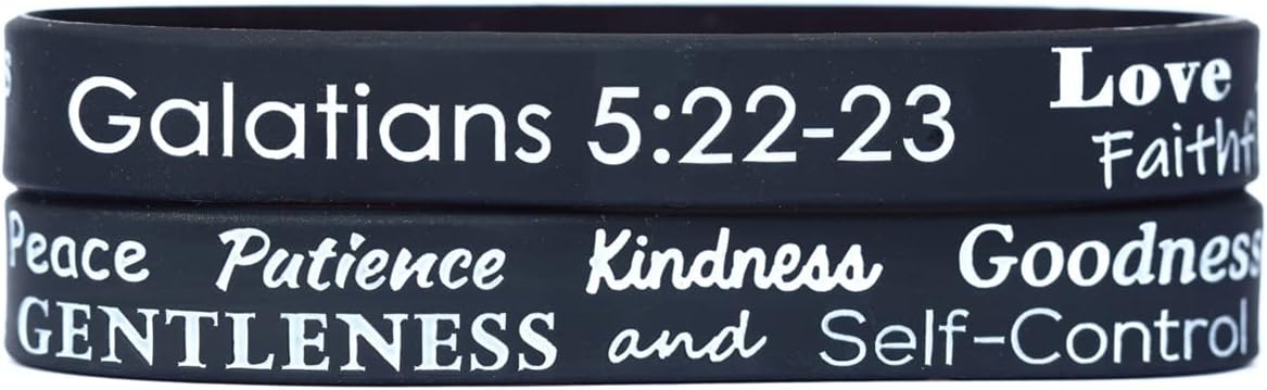 Two (2) Love Joy Peace Patience Bracelets - Galations Fruit of the Spirit Wristbands