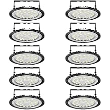 Viugreum 10 Pack 100W UFO LED High Bay Lights, 10000LM 6500K Daylight White Led Bay Light Fixtures, IP65 Waterproof Commercial Warehouse Lighting Workshop Indoor Outdoor Area Light