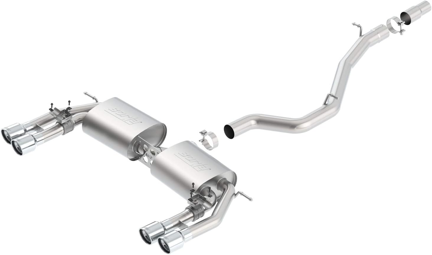 BORLA 140631 Cat-Back Performance Exhaust System for 2015-2020 Audi 8V S3 2.0L 4 Cyl. Turbo AutomaticManual Transmission All Wheel Drive 4 Door