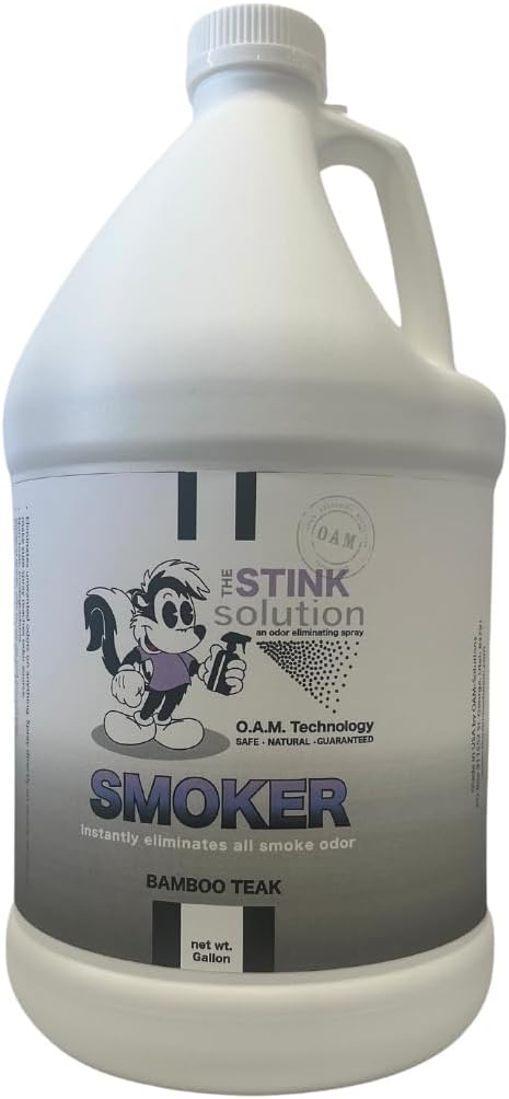 The Stink Solution Smoke Odor Eliminator Spray Refill, Bamboo Teak 1 Gallon