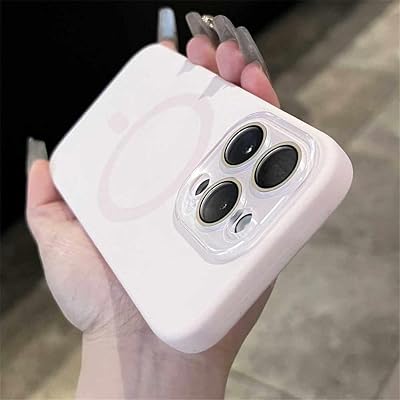 Liquid Silicone Magnetic Case for iPhone 16 15 13 14 12 Pro Max for Magsafe Wireless Charging Solid Color Shockproof Phone Cover,Pink,for iPhone 12