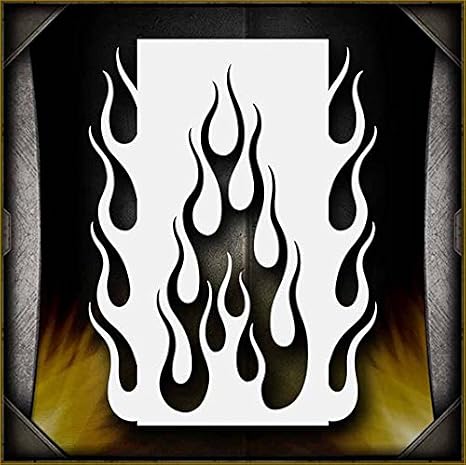Flames 11 AirSick Airbrush Stencil Art Design Template