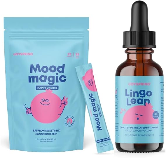 JoySpring Cherry Pixie Sticks with Saffron and LingoLeap B9 L-Methylfolate for Kids