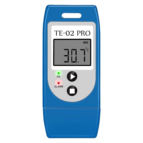 ThermElc TE-02 Pro Temperature Data Logger Auto PDF/CSV Report, Reusable, Compare Multi-Devices Data, Monitor Fridge Freezer with Calibration Certificate-Temperature Recorder compliant 21CFR part 11