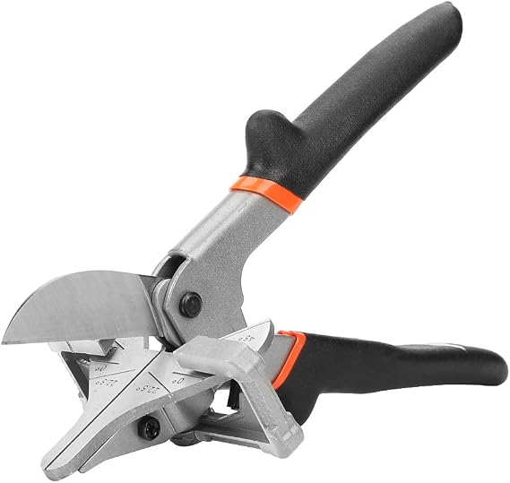 Oumefar Multi Angle Shear Miter Gasket Shear Trim Cutter 0-135Adjustable 72 Tooth Ratchet Hand Replaceable Blade
