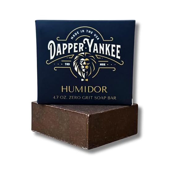 Dapper Yankee Humidor Natural Soap Bar for Men - Manly Sweet Pipe Tobacco Scent, Zero Grit, Moisturizing