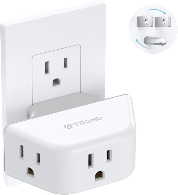 TROND Outlet Extender with 360 Rotating Plug for Bathroom Kitchen