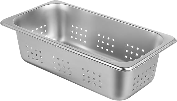 GARVALON Stainless Steel Steam Pan Perforated Easy to Clean Versatile Use Hotel Pan