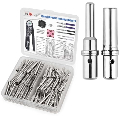 JRready ST6294-050 Deutsch Solid Contact Kit,DTP DTHD Series Connector Pins Terminal Auto Electrical Connectors,Pin 0460-204-12141 Socket 0462-203-12141 Solid Contact Wire Gauge 12-16AWG,25AMAX