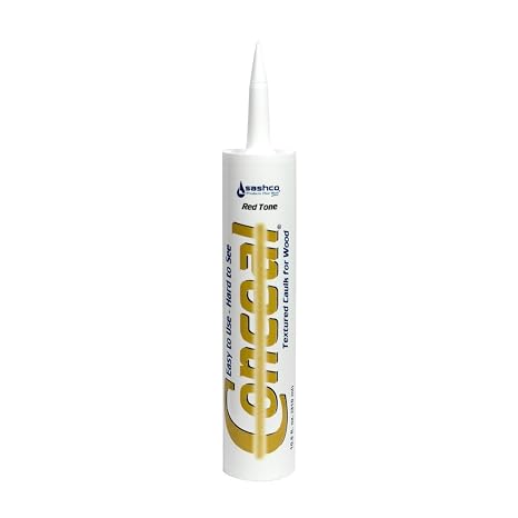 Sashco Conceal Textured Wood Caulking, 10.5 Ounce Tube, Red Tone (Pack of 12),46010