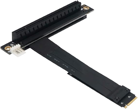 HLT M.2 NGFF NVMe Key M to PCIe 3.0 X16 Extension Cable (90 Right Angle PCI-E Slot)