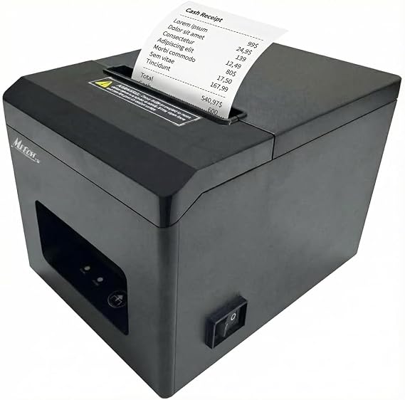 MRBOSS POS 3 1/8 Thermal Receipt Printer Bluetooth USB Support Kitchen Receipt Ticket Printing App Grubhub Postmates Also for Togo Shop Bubble Tea Fastfood Restaurant Kitchen Ticket