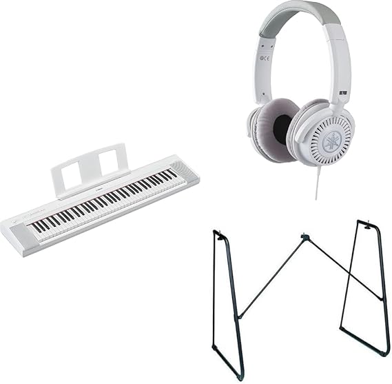 Yamaha NP-35 Piaggero Digital Keyboard with 76 Graded Soft-Touch Sensitive Keys, HPH-150 Headphones, L-2C Keyboard Stand