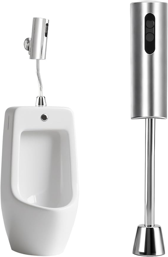 Automatic Sensor Urinal Valve, 15.5x7.3cm Wall Mounted Automatic Toilet Flusher with Motion Sensor Water Saving Auto Urinal Flushing Set for Bathroom Fixtures