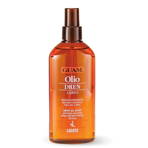 GUAM Dren Anti-Cellulite Massage Oil Lymphatic Drainage & Water Retention Relief Essential Oils for Skin Firming & Toning (200 ML)