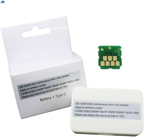Compatible for Epson C9345 Maintenance Box Chip Resetter for L11000 L15000 L6500 L8100 Series Printers(Resetter W chip)