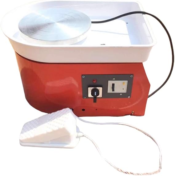 Huanyu Pottery Machine Ceramic Machine Pottery Wheel 350W 25CM 9.8" Ceramic Work Clay Art Craft DIY Clay Tool with Foot Pedal (110V, Basin Non-Detachable)