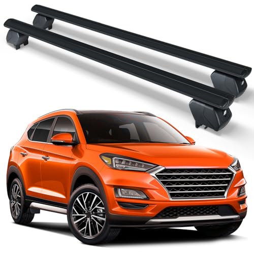 SUORTO Heavy Duty 300 LBS Roof Rack Cross Bars Compatible for 2016-2025 Hyundai Tucson with Side Rails, Lockable & Adjustable Crossbars Cargo Carrier Rooftop Luggage Rack