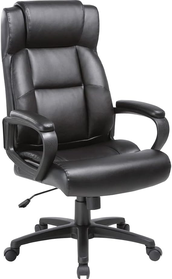 Lorell Soho High-Back Black Leather Executive Chair