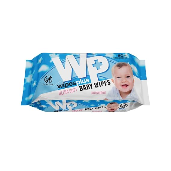 WIPESPLUS Baby Wipes Fragrance Free for Babies and Kids, 80 Count