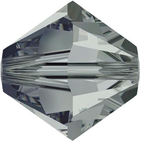 200pcs Authentic Preciosa 3mm (0.12 Inch) Small Faceted Bicone Crystal Loose Beads Black Diamond Compatible with Swarovski 5301/5328 for DIY Jewelry Making Pre-B321