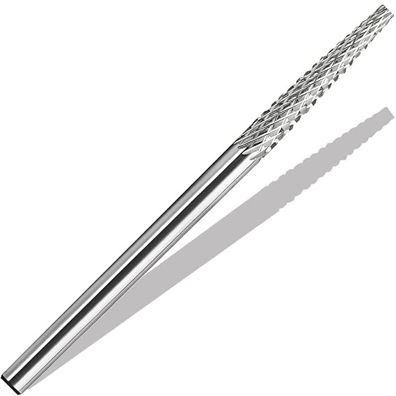 Tungsten Carbide Acrylic Nail Drill Bit Efile Electric File Machine barrel Head for Manicure Polishing Art Remove Poly gel 3/32" 2 Way Safety Use Cylindrical Bit Cone Shape