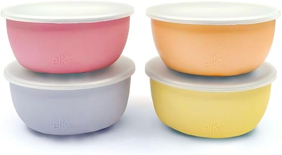 Elk and Friends Kids/Toddler Stainless Steel Bowls + Sleeves + Lids | 4pk